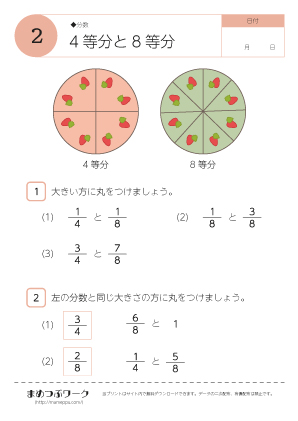 【分数プリント】等分