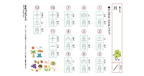 日本語の漢字 セット　3枚