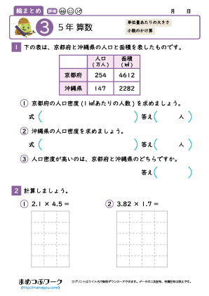 小5算数総まとめプリント3