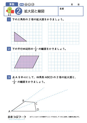 小6算数プリント|拡大図と縮図2