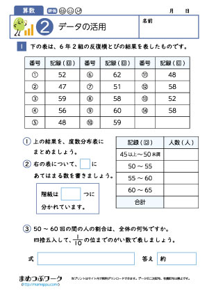 小6算数プリント｜データの活用2