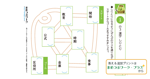 小3漢字迷路プリントのサムネイル画像