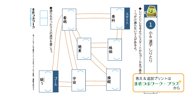 小6漢字迷路プリントのサムネイル画像