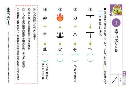 小5・国語プリント|漢字の成り立ち1