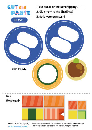 cut and paste worksheets|sushi2