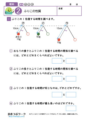 小5理科│ふりこの性質2