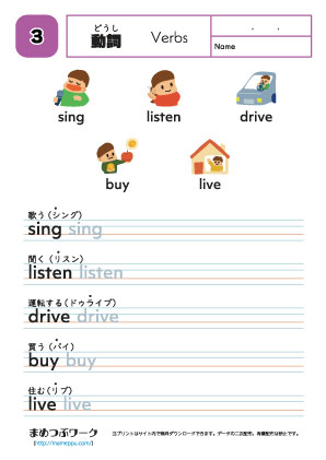 英単語プリント|動詞3