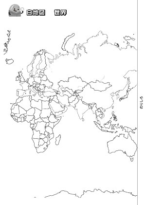 社会プリント|世界地図・白地図1