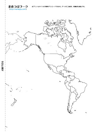 社会プリント|世界地図・白地図2