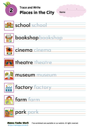 english worksheets|place in the city2