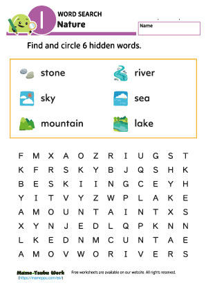 word search worksheets|nature1