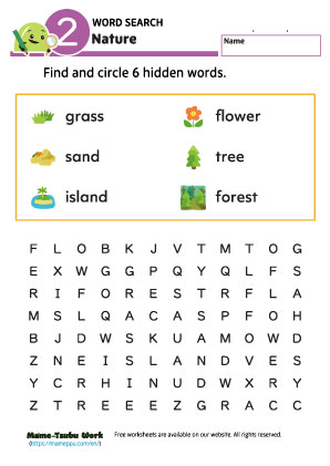 word search worksheets|nature2