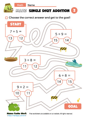 grade1 math worksheets|maze2