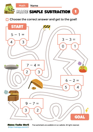 grade1 math worksheets|maze3