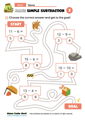 grade1 math worksheets|maze4