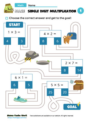 grade2 math worksheets|maze1