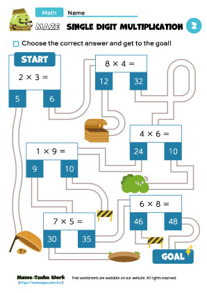 grade2 math worksheets|maze2