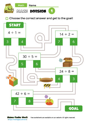 grade3 math worksheets|maze1