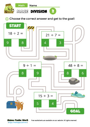 grade3 math worksheets|maze2