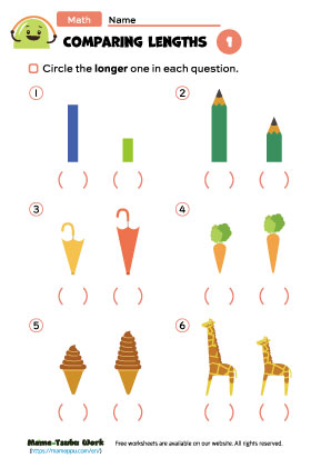 grade1 math worksheets|lengths1