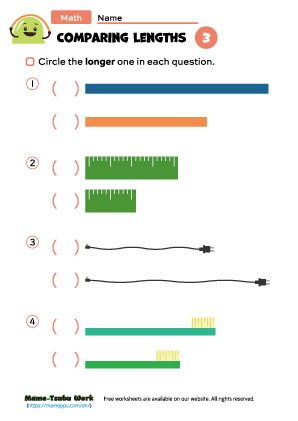 grade1 math worksheets|lengths3