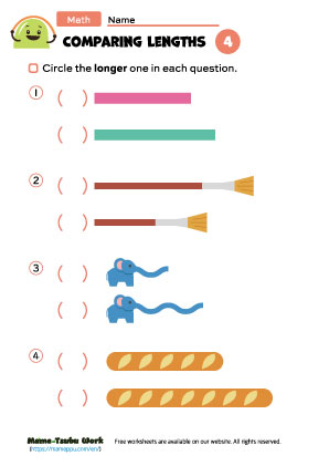 grade1 math worksheets|lengths4