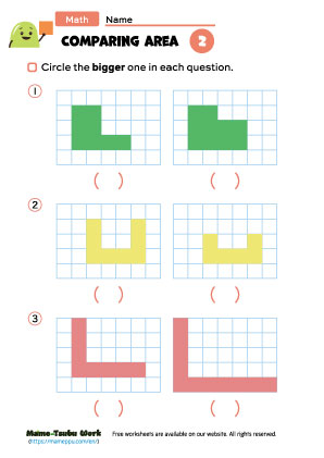 grade1 math worksheets|area2