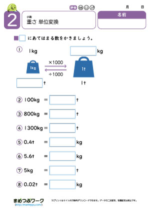 小5算数|重さ単位換算2