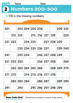 grade2 math worksheets｜numbers2