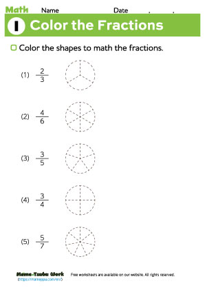 grade3 math ｜color fraction1