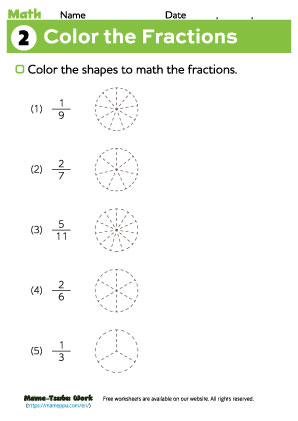 grade3 math |color fraction2