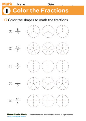 grade4 math ｜color fraction1
