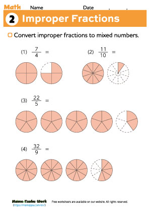 grade4 math ｜improper fraction2