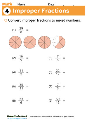grade4 math ｜improper fraction4