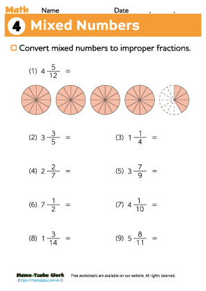 grade4 math ｜mixed fraction4