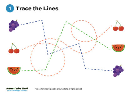 tracing the lines worksheets 1