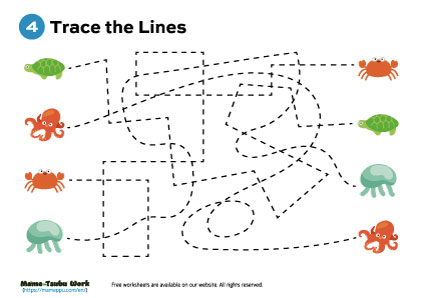 tracing the lines worksheets4