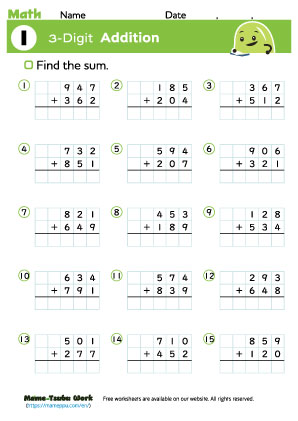 grade3 math worksheet1