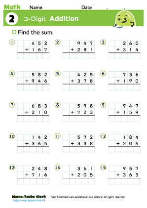 grade3 math worksheet2