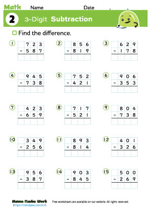 grade3 math worksheet4
