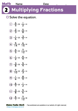grade 6 math worksheet2