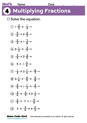grade6 math worksheet4