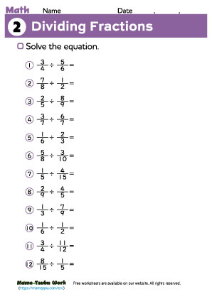 grade6 math worksheet2