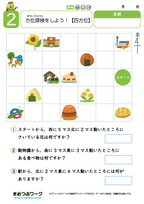 四方位の学習プリント2