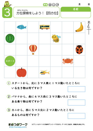 四方位の学習プリント3