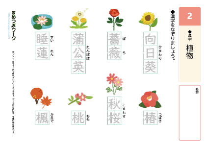 植物の漢字プリント2