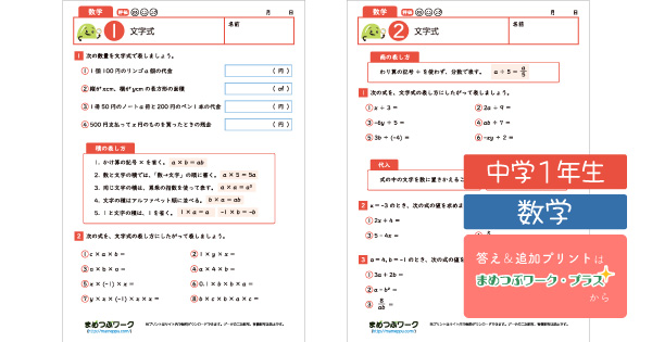 中1数学プリントのサムネイル画像