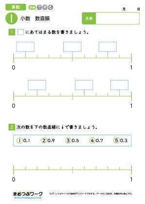 小3算数プリント｜小数1