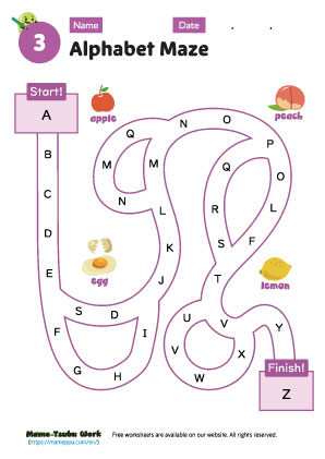 alphabet maze worksheet3