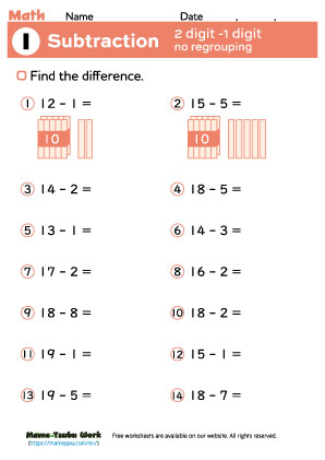 grade1 math subtraction1